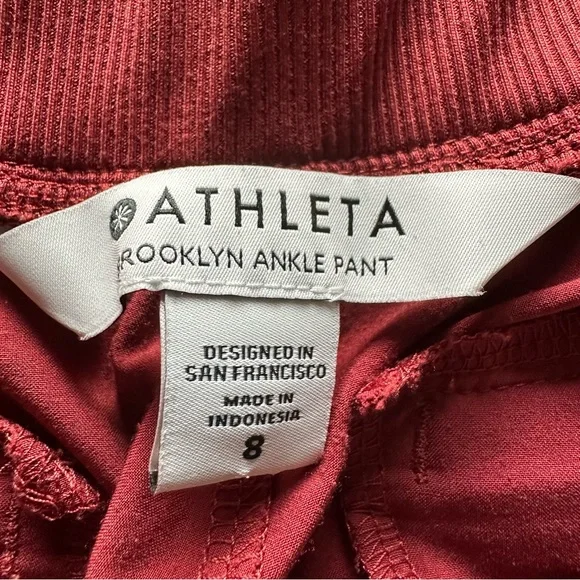 Athleta Brooklyn Ankle Pant Cinnamon Red Travel Lightweight Business Casual Pant - Picture 5 of 14